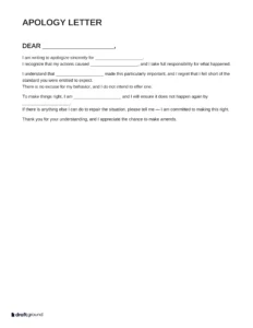 Apology Letter Template