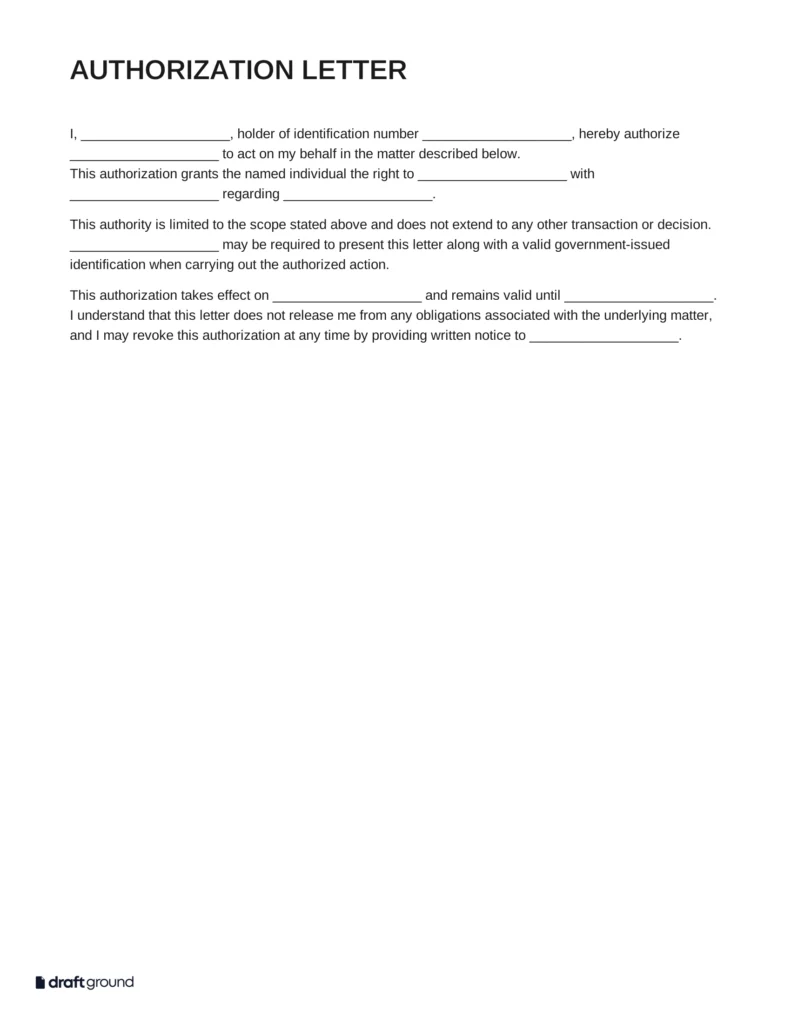 Authorization Letter Template