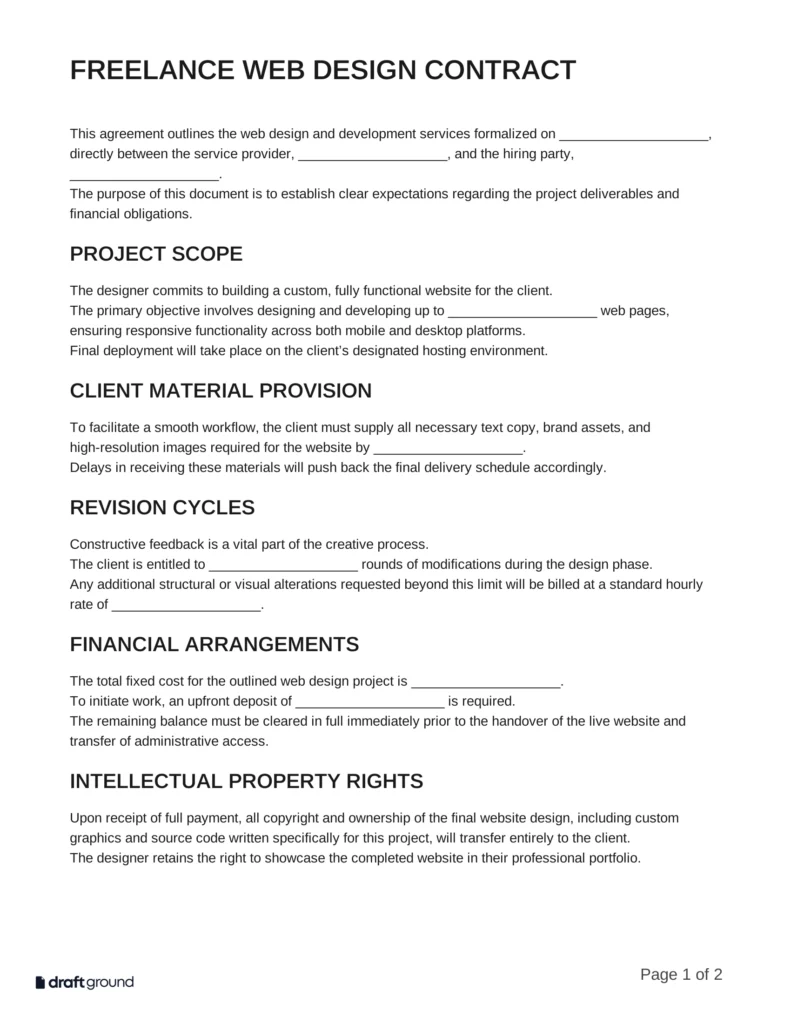 Freelance Web Design Contract Template