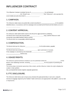 Influencer Contract Template