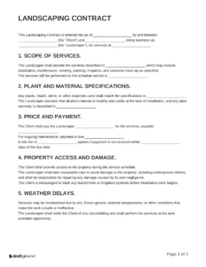 Landscaping Contract Template