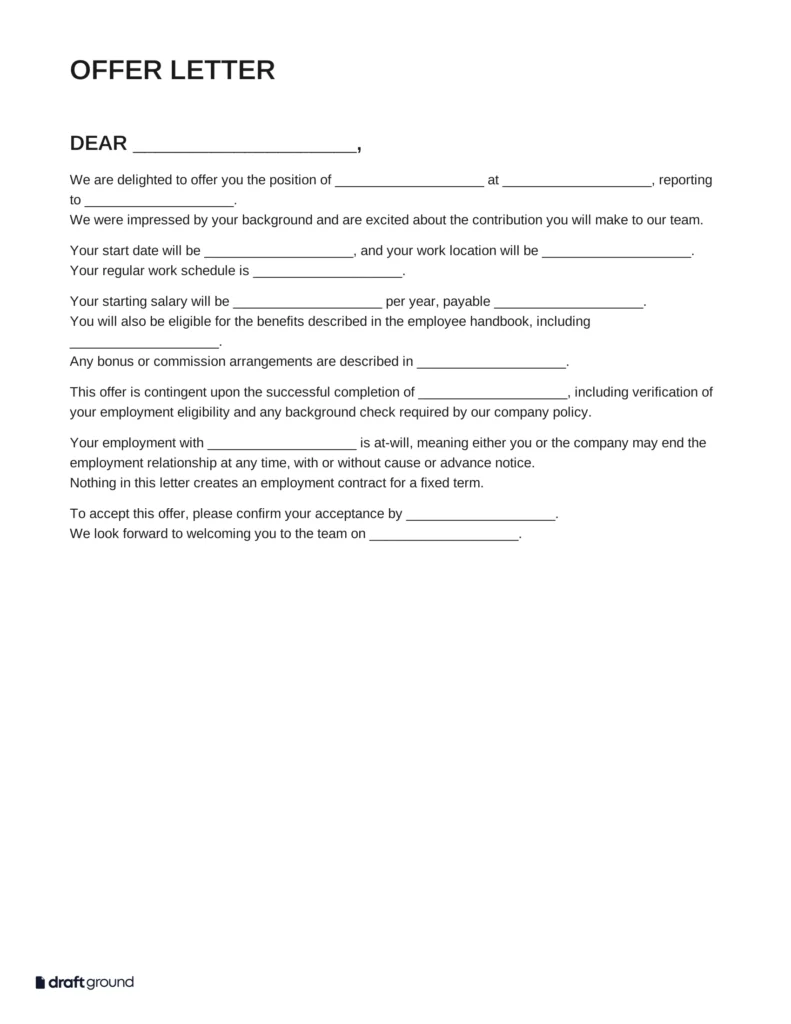 Offer Letter Template