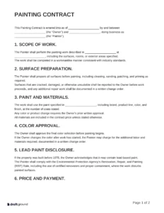 Painting Contract Template