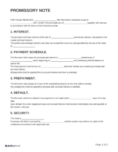 Promissory Note Template