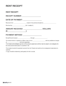Rent Receipt Template