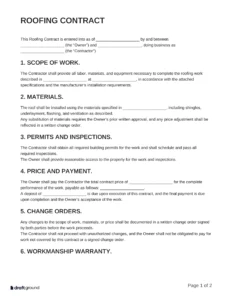 Roofing Contract Template