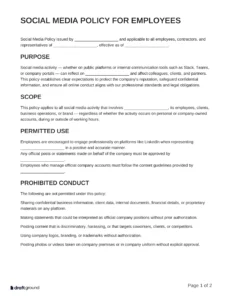 Social Media Policy Template for Employees