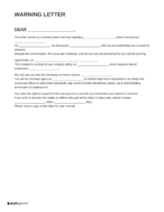 Warning Letter Template